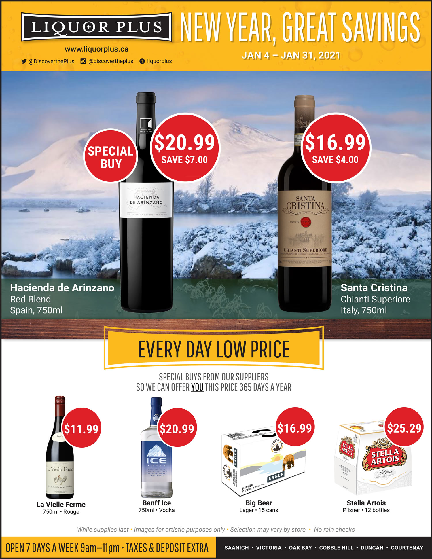 Get Awesome Deals on Cold Beer & Wine in the Liquor Plus Flyer