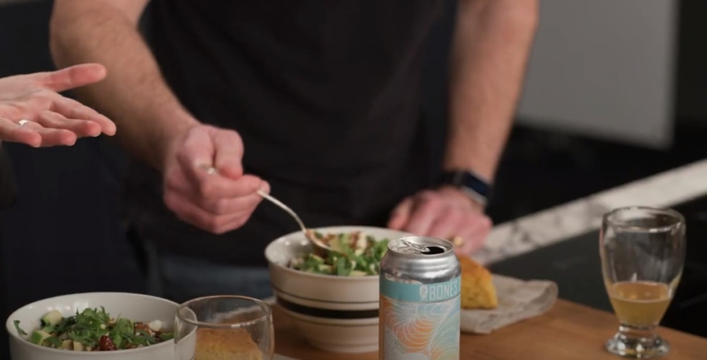 eating chili with beer