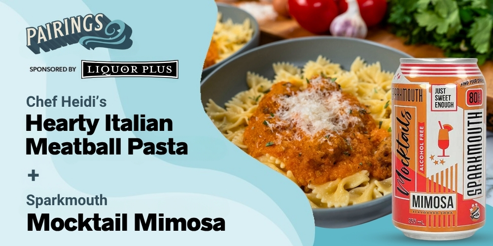 Sparkmouth Mocktail Mimosa w/ Hearty Italian Meatball Pasta Cookin' on the Coast S13E9