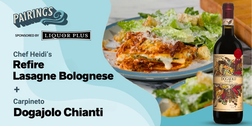 Carpineto Dogajolo Sangiovese with Refire Lasagne Bolognese Cookin' on the Coast S13E14