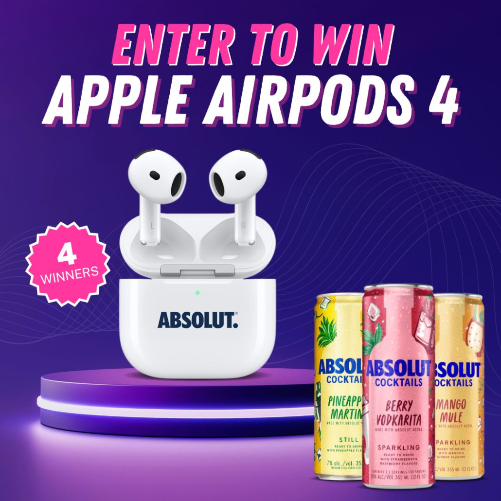 Absolut AirPods 4 Giveaway (1080x1080) Absolut AirPods 4 Giveaway