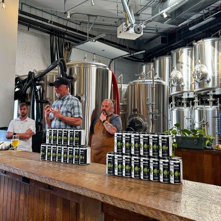 Mike from Herald Street Brewing showcasing the Best Budz Pale Ale