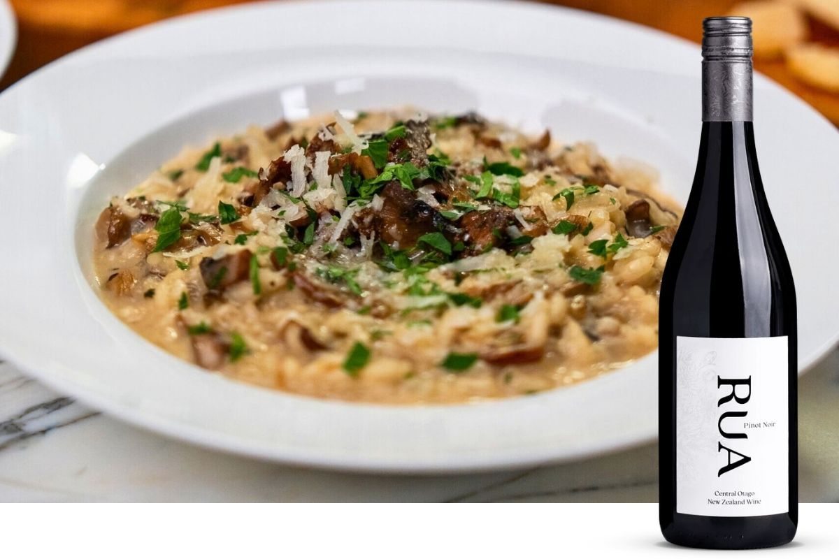 Rua Pinot Noir with Wild Mushroom Risotto